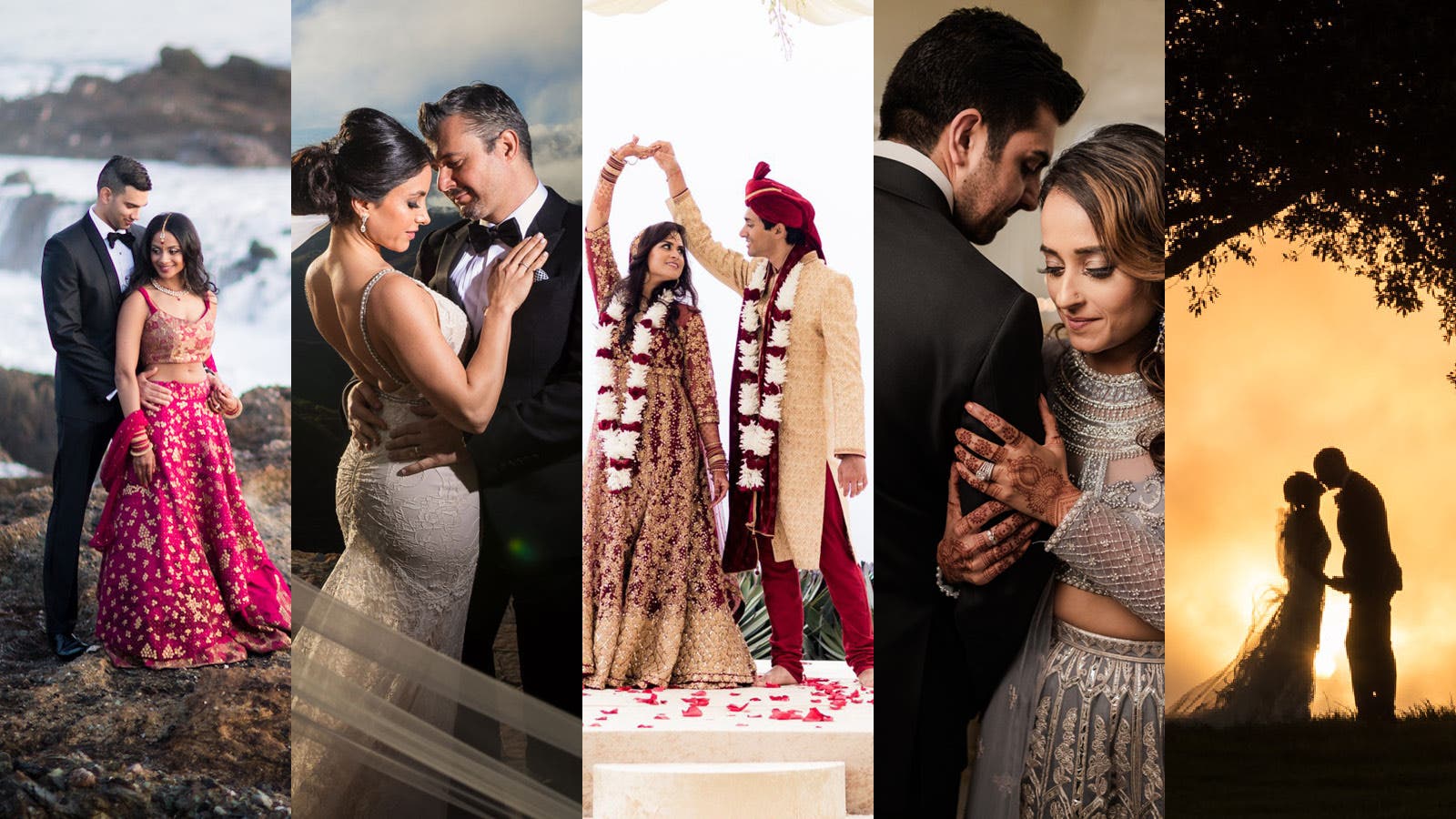 Young Indian Bride groom posing for photograph. Groom kissing the forehead  of bride. The couple is wearing traditional indian wedding dress which is  designer lehenga for bride and sherwani for groom. Stock