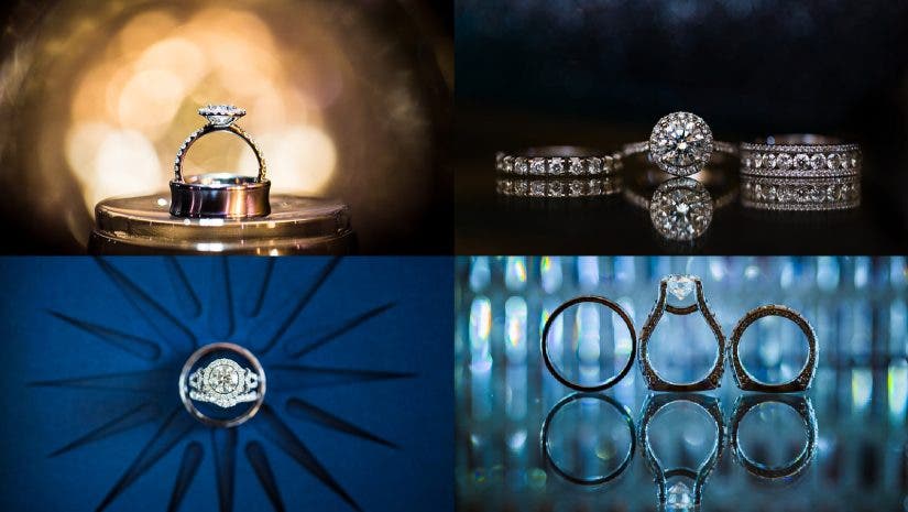 wedding ring photo collage