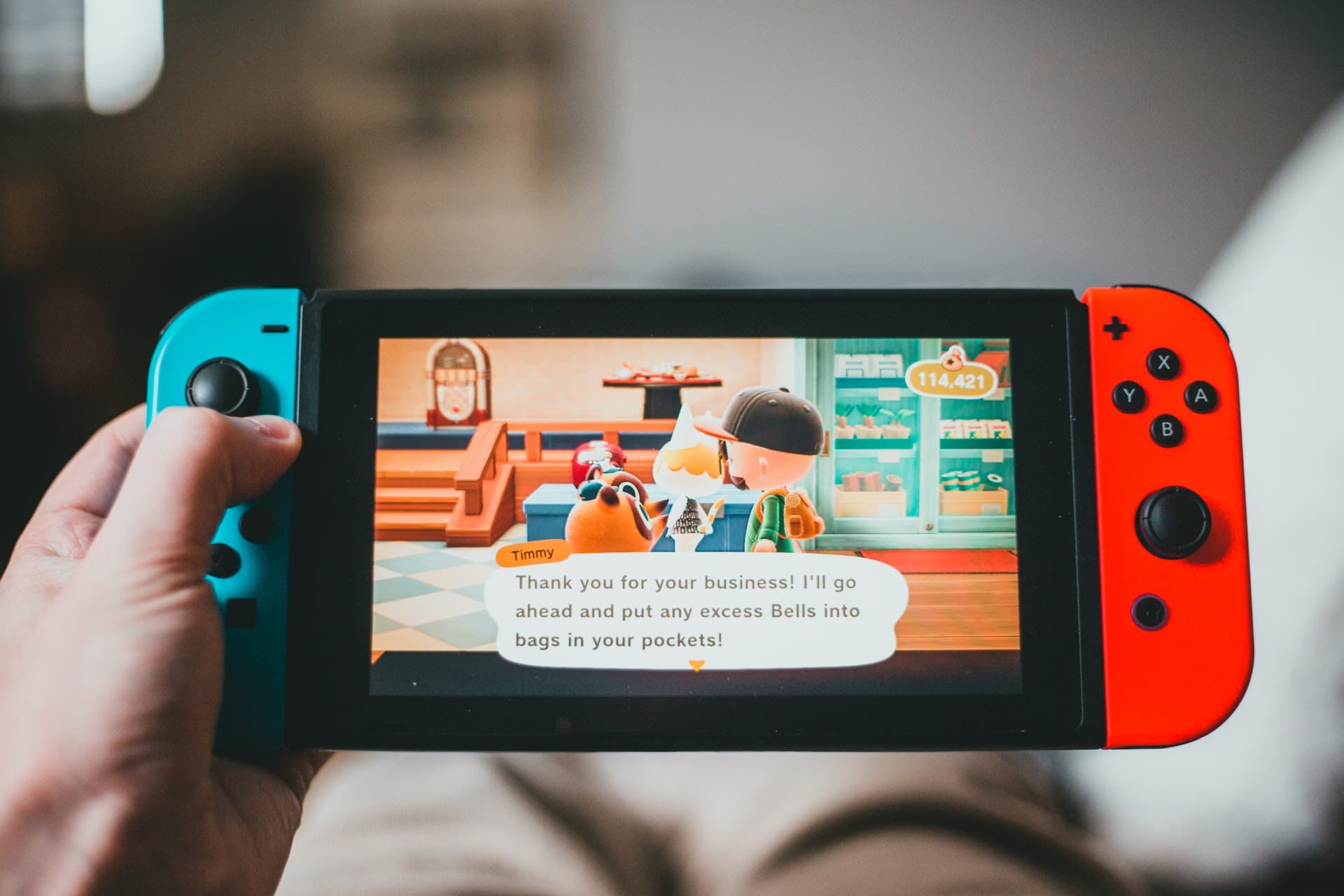 Playing Animal Crossing on Nintendo Switch