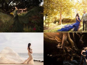 collage of maternity picture ideas for feature