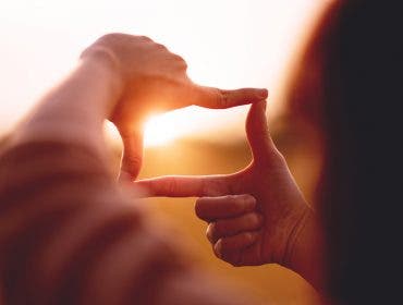 photography composition frame with fingers