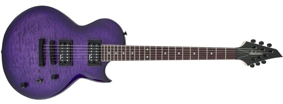Jackson JS Series Monarkh SC JS22 Quilt Maple Guitar, Amaranth Fingerboard, Transparent Purple Burst