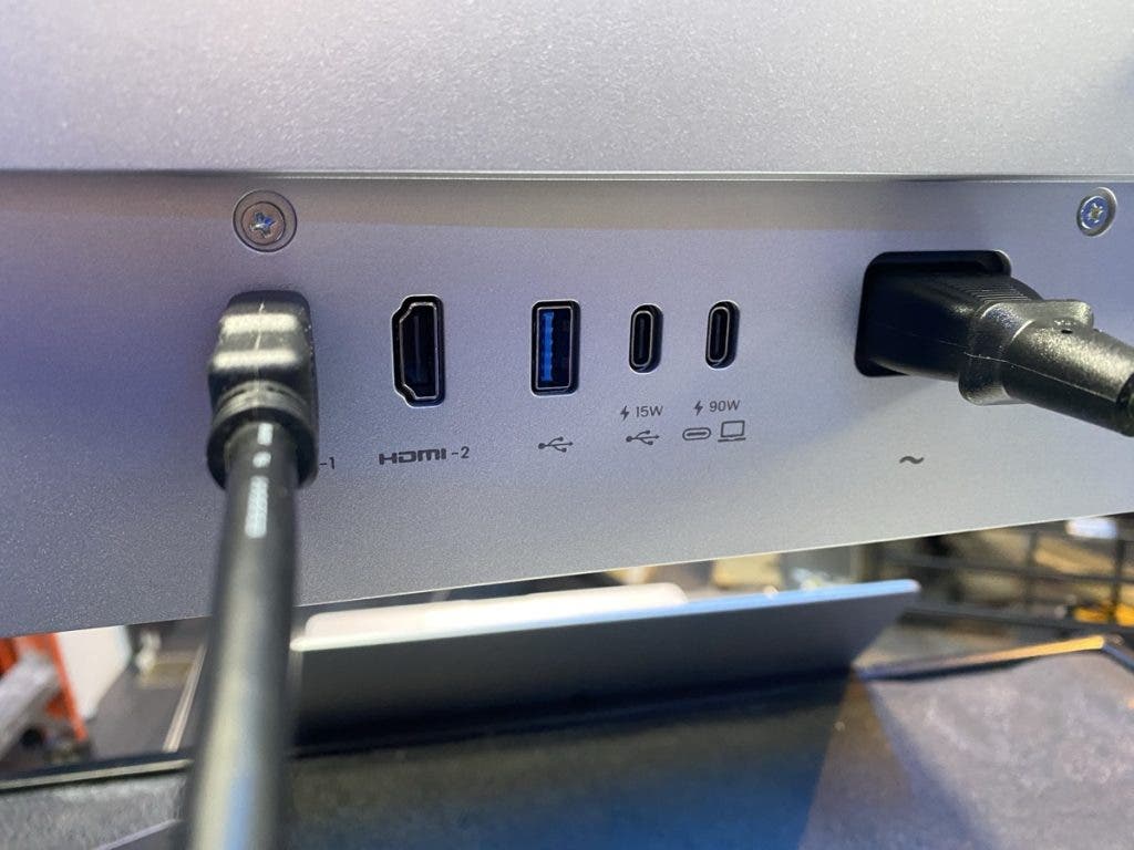 These connectors on the Benq monitor allow fro HDMI and USB-C video input great to have options when setting up dual monitors
