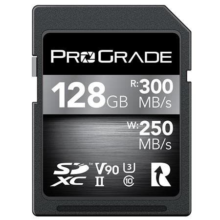 Prograde Digital 128GB SDXC UHS-II U3 Class 10 V90 Cobalt Memory Card, 300MB/s Read, 250MB/s Write, 2-Pack