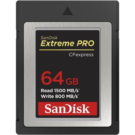 SanDisk Extreme PRO 64GB CFexpress Type-B Memory Card, 1500MB/s Read, 800MB/s Write