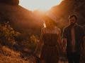 dark aesthetic pictures couple walking at golden hour