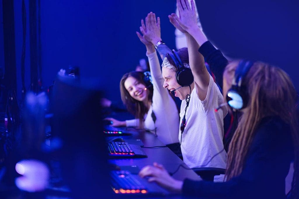 esports team celebrating win
