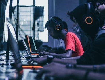 video gamers in tournament