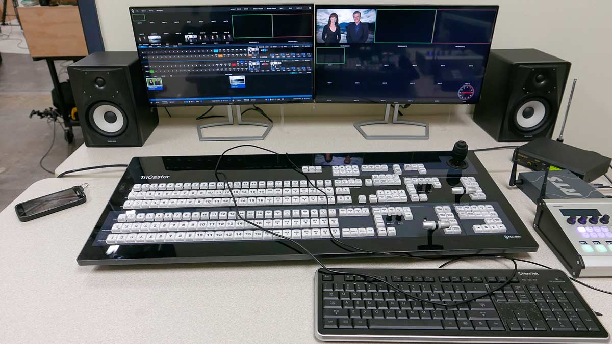 Madison Area Technical College broadcast studio for live streaming