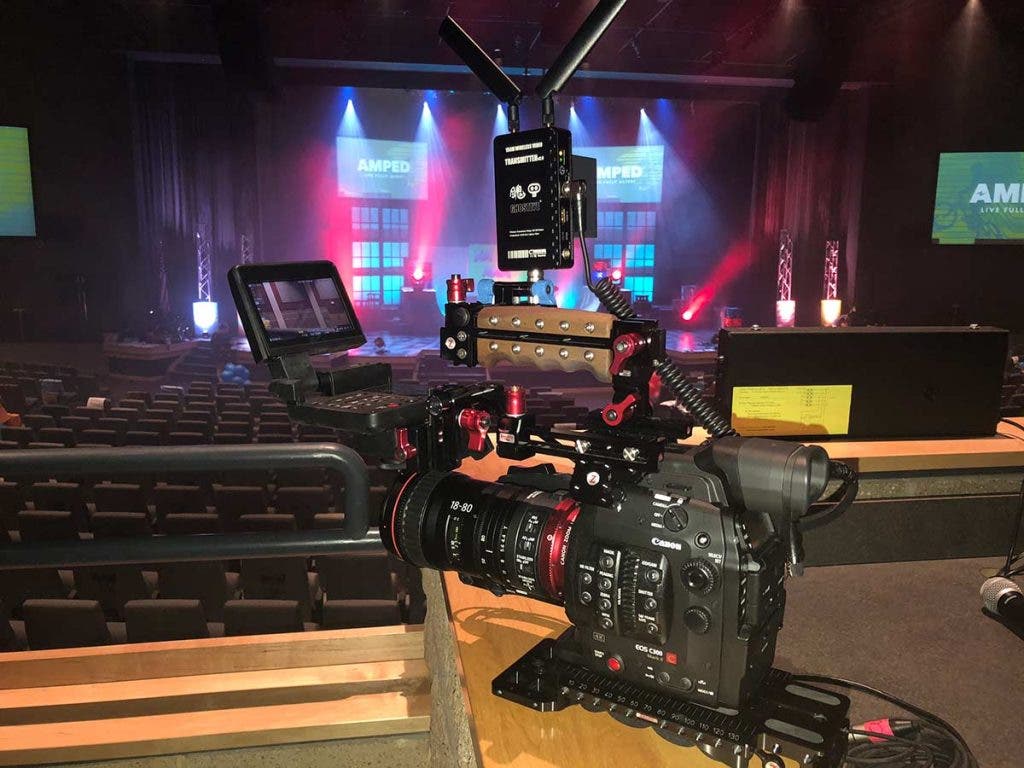 gt church online worship live stream canon camera and lens setup