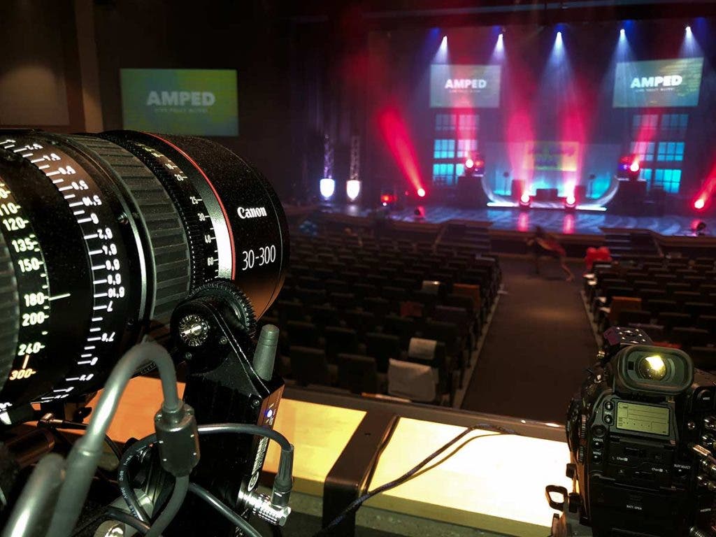 gt church online worship live stream canon camera and lens setup