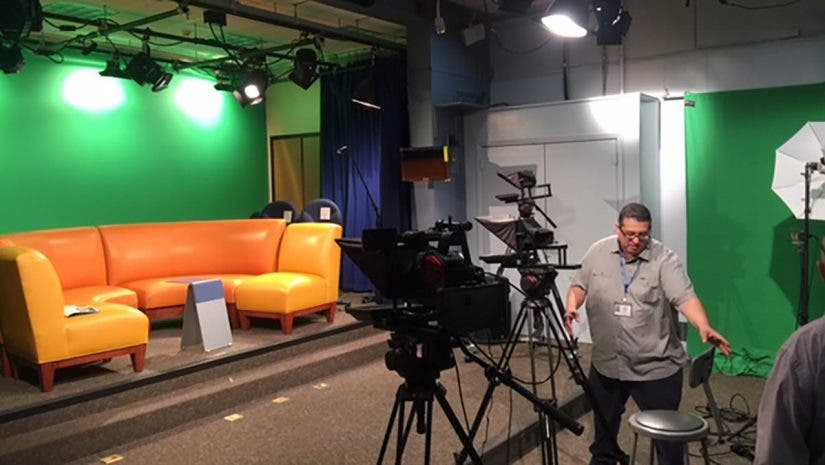 Trinity Elementary School live tv production studio