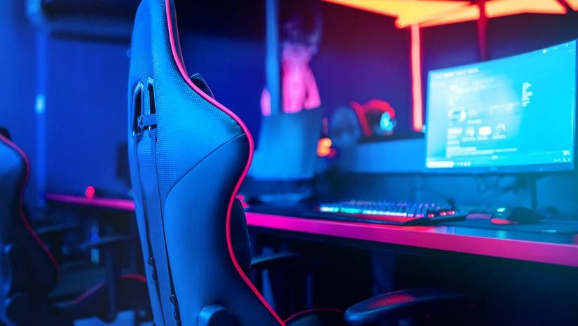 esports chair desktop gear setup