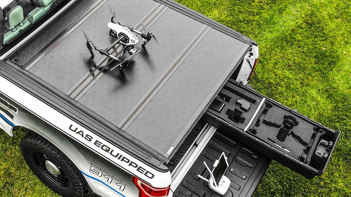 Town of Linn Police Department ford f150 truck with drone deployment technology
