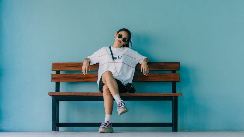 Cute teenage girl sitting pose Stock Photo | Adobe Stock