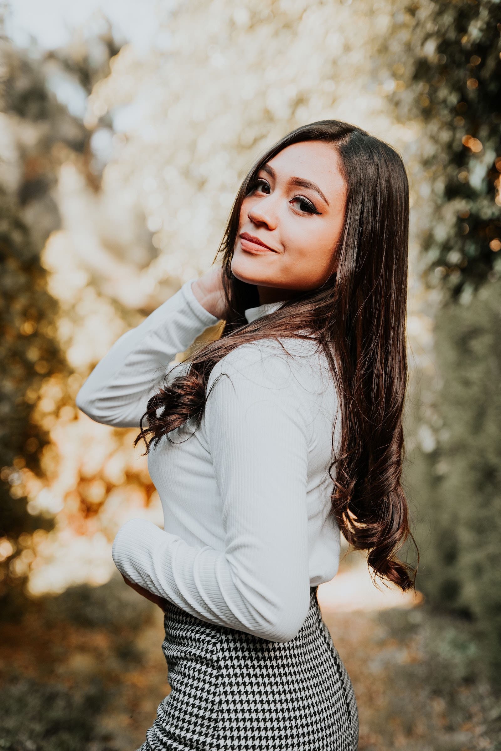 student poses for portrait