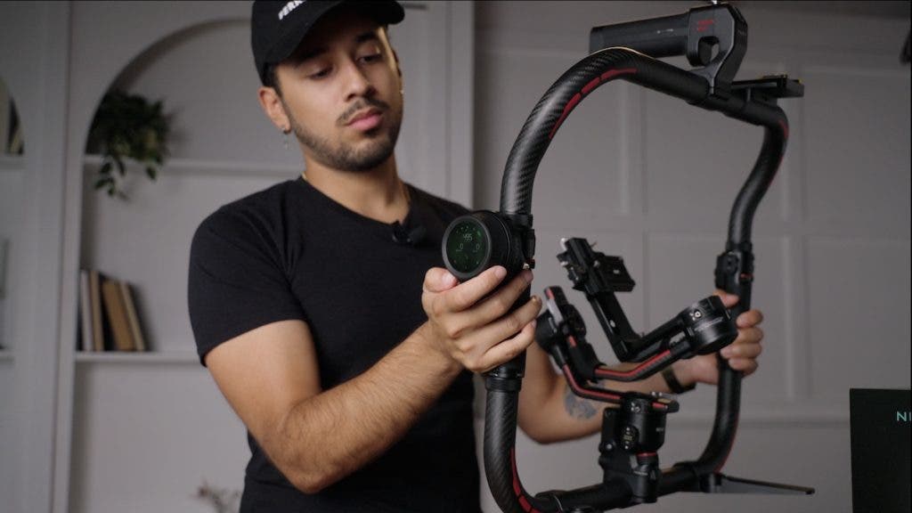 a man handling studio gear