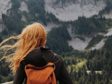 A traveller pauses to take in a beautiful view