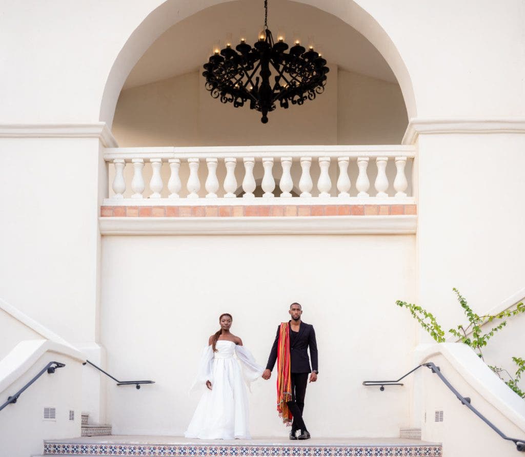 Ugandan bride Mikayla Lupmapa in Arizona wearing modern-day gomesi by Solome Katongole Photo credit: © Petronella Photography http://bypetronella.com
Captured with Fujifilm 55mm f/1.7