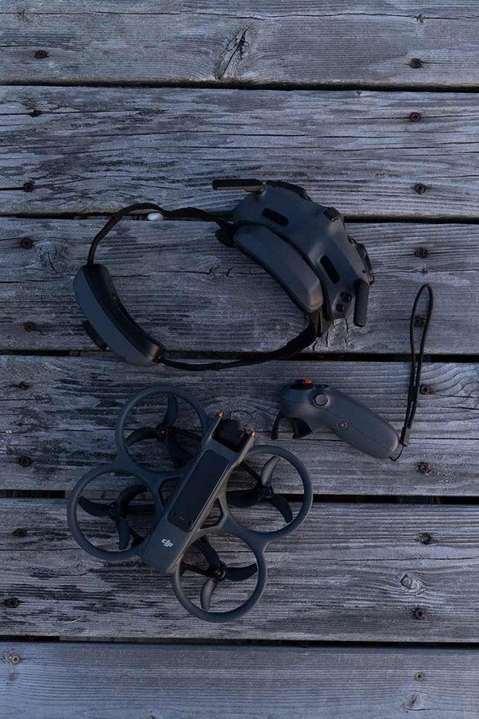 dji avata 2 drone, goggles, and remote control