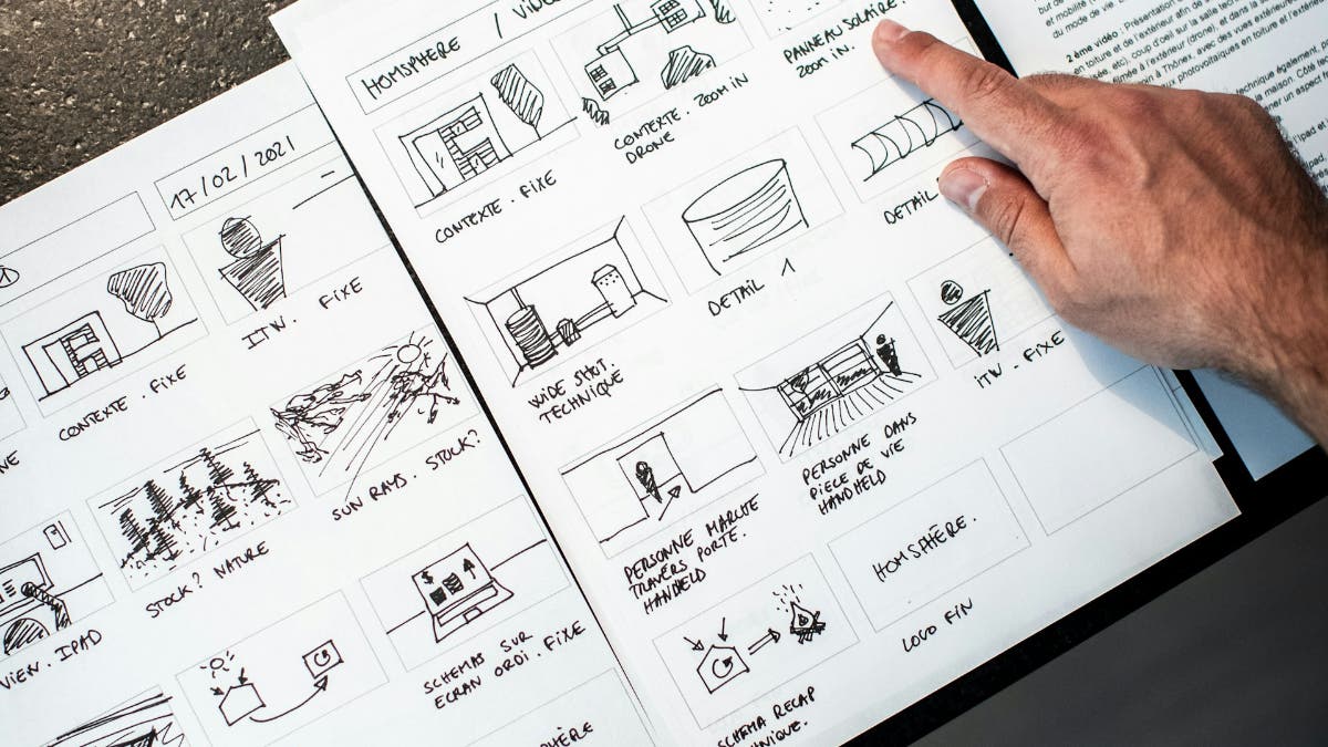 Storyboard to help with shooting sequences