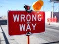 Red sign - wrong way