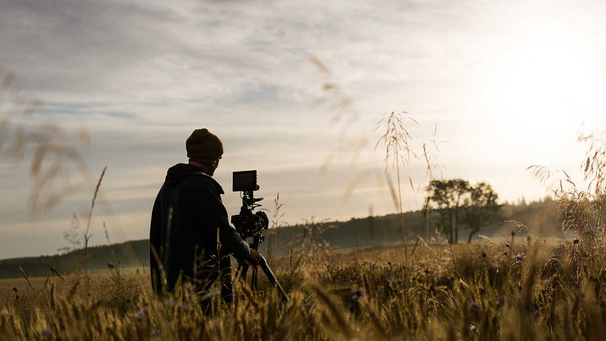 A film school student on set