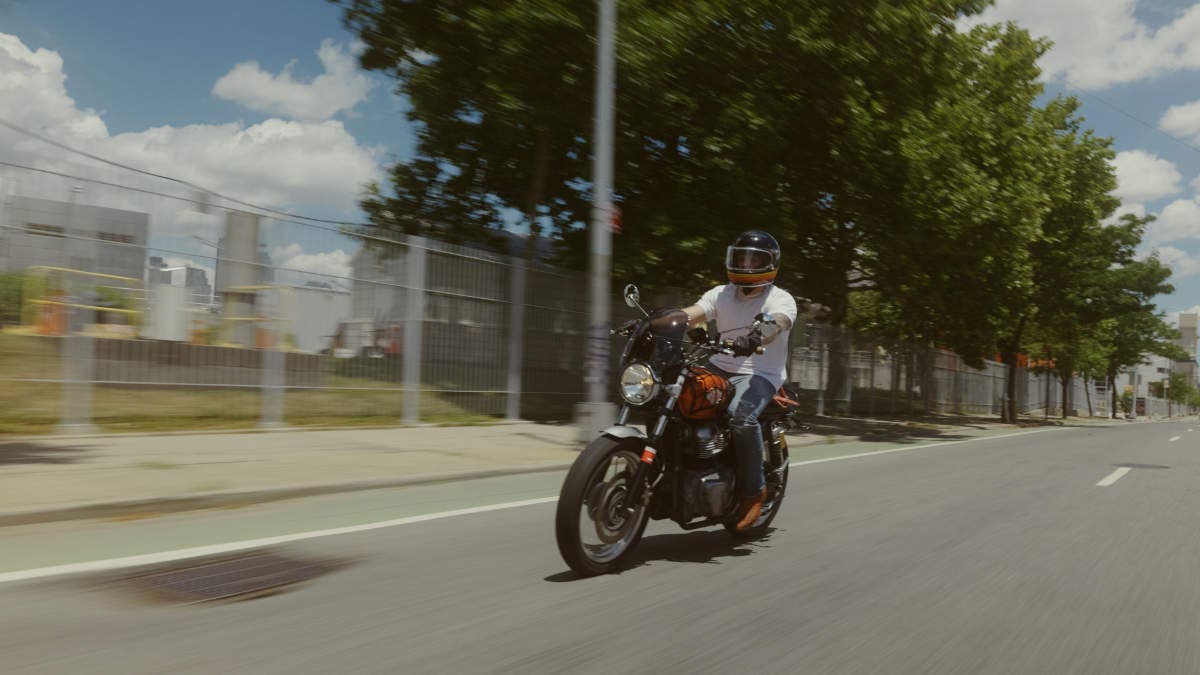 Motorcycle caught in motion for AdoramaTV video