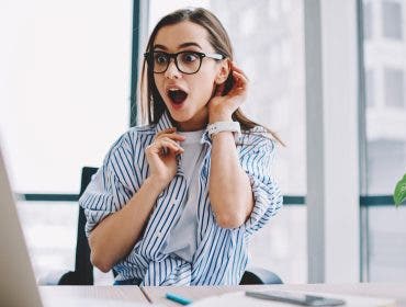 Woman reacting to the Strange Things Adorama Sells