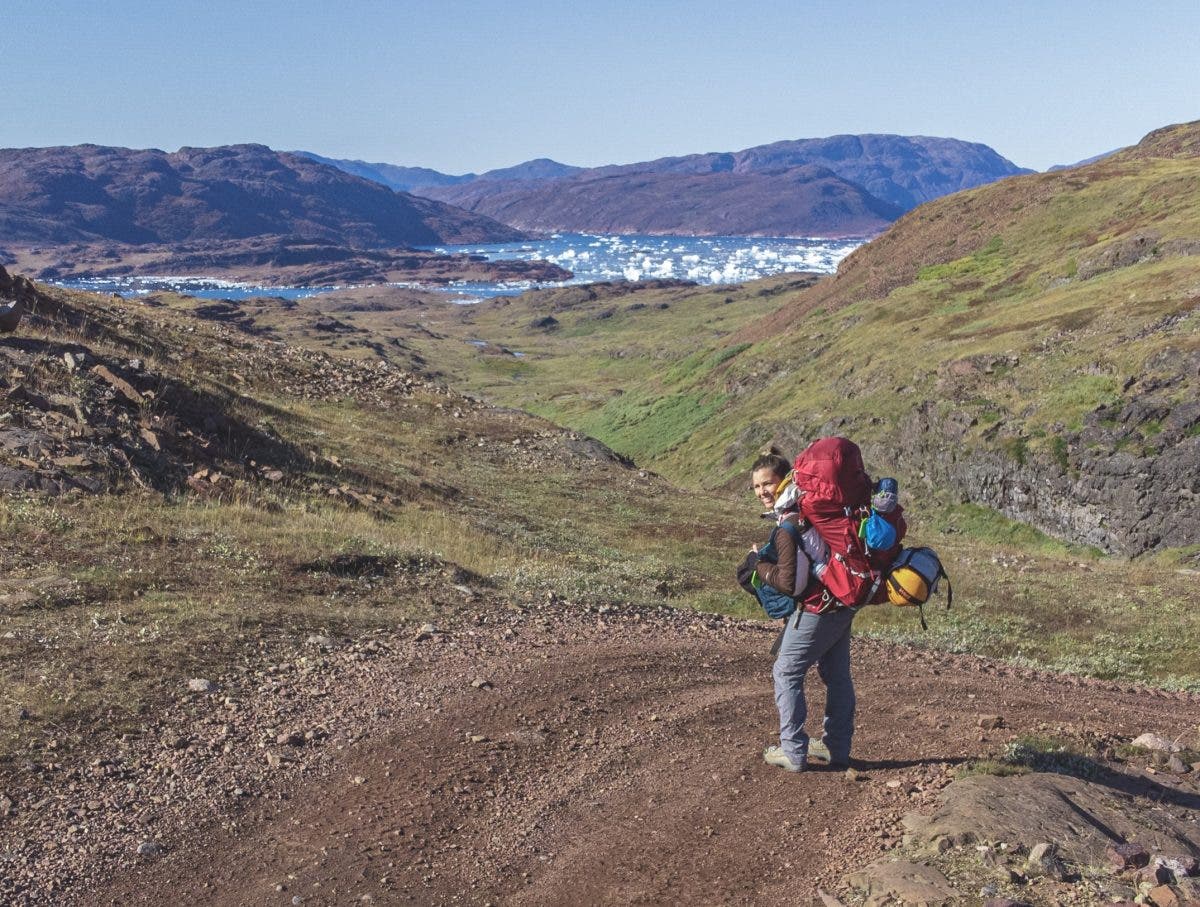 Stephanie solo backpacking in Greenland (via drone)
