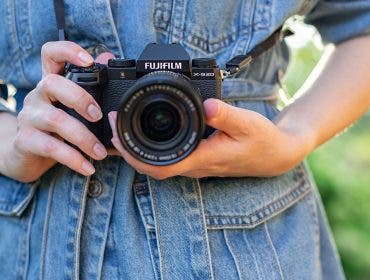 Minsk, Belarus - 30 September 2023. Digital mirrorless Fujifilm