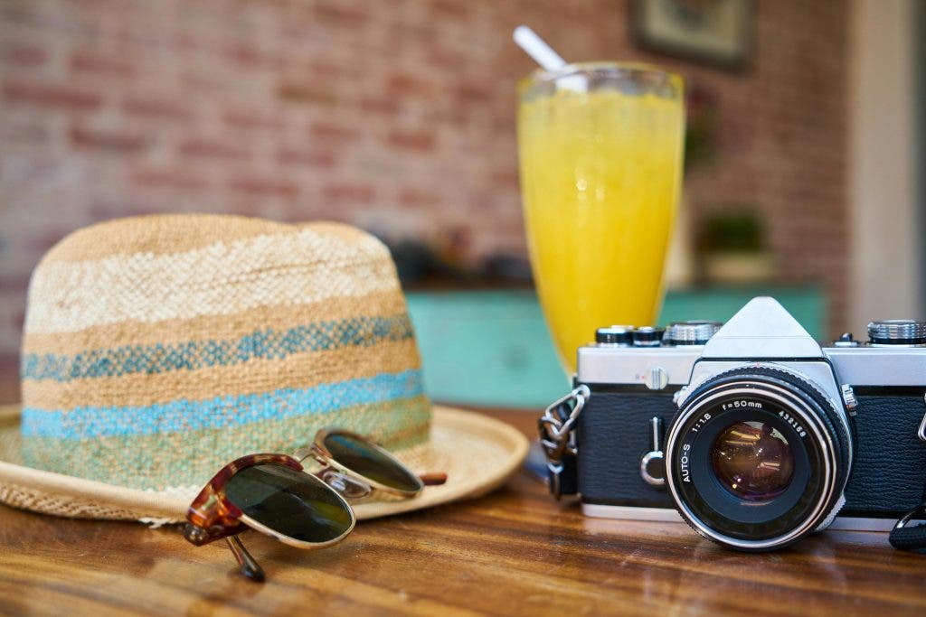 gear of someone on vacation