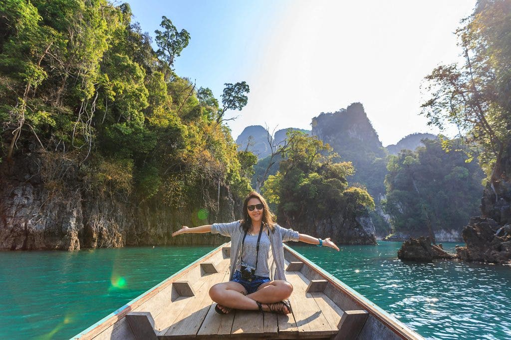 a girl traveling as a simple self-care practice