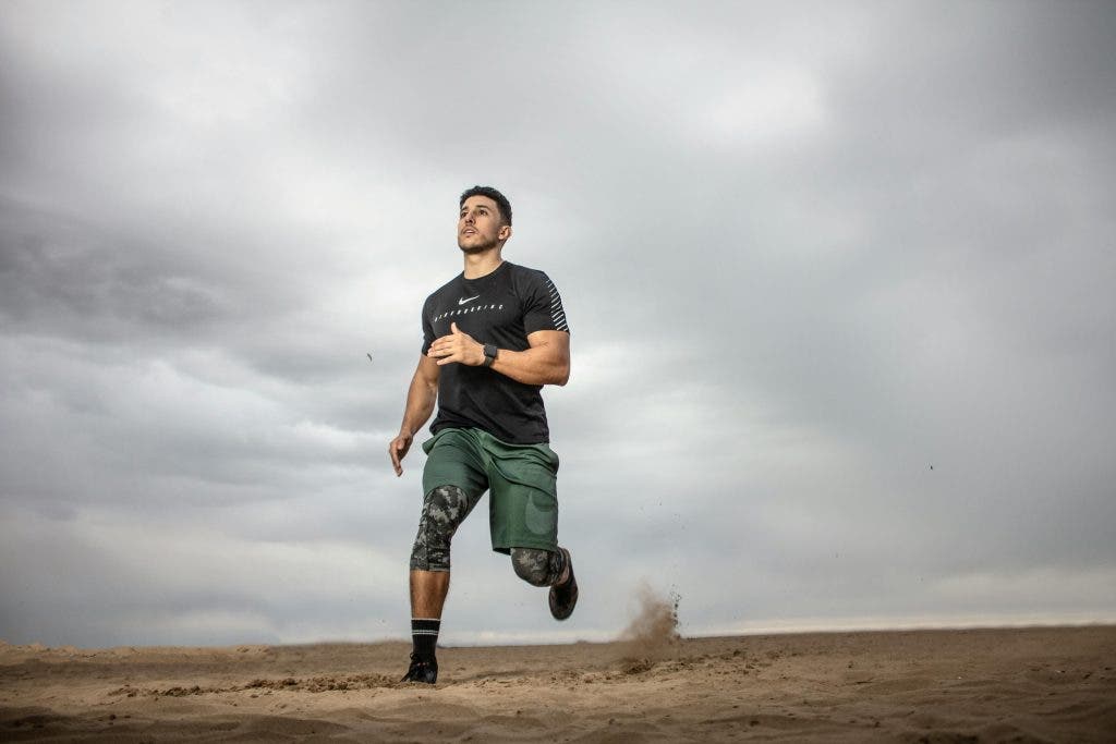 a guy jogging as an exercise