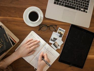 a writer on their journal
