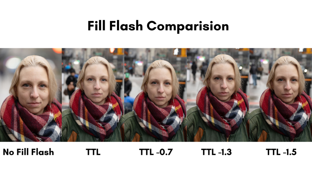 Fill flash comparison