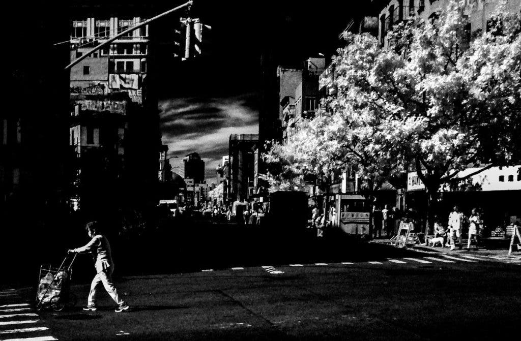 Street photo in digital infrared