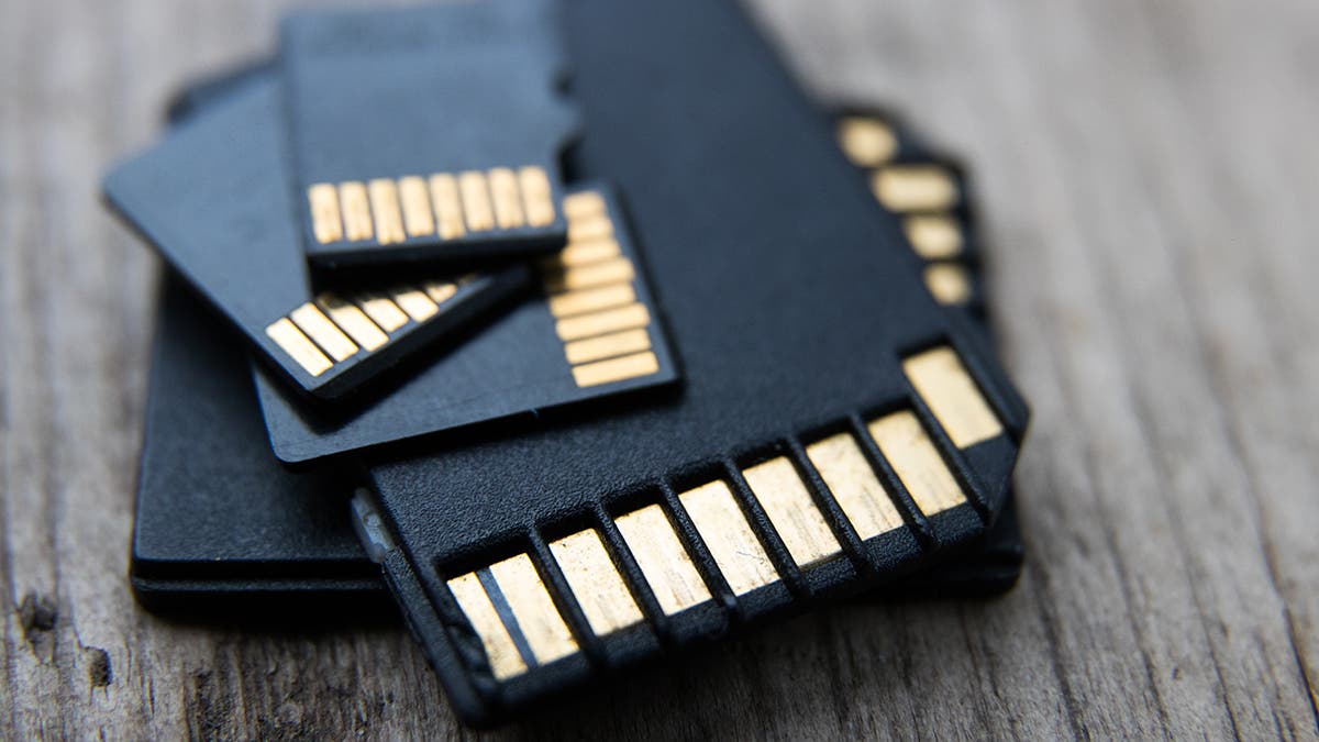 stack of memory cards