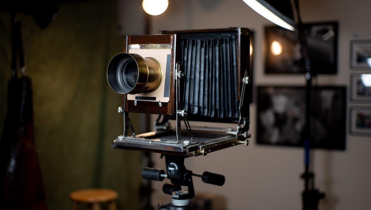 Tintype portraits are made with a large-format camera