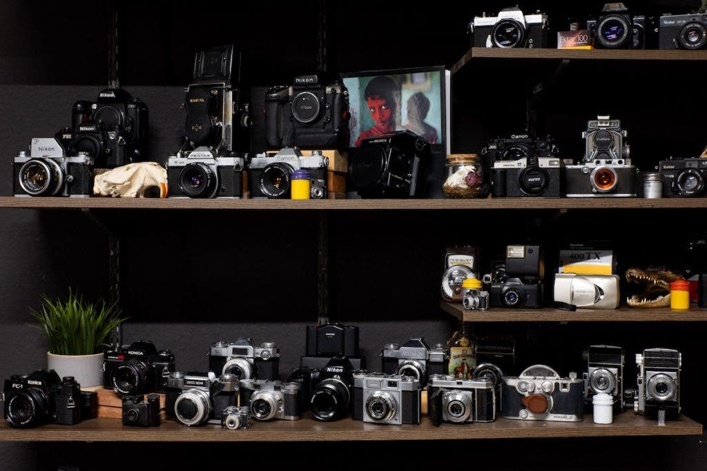 Collection of vintage cameras