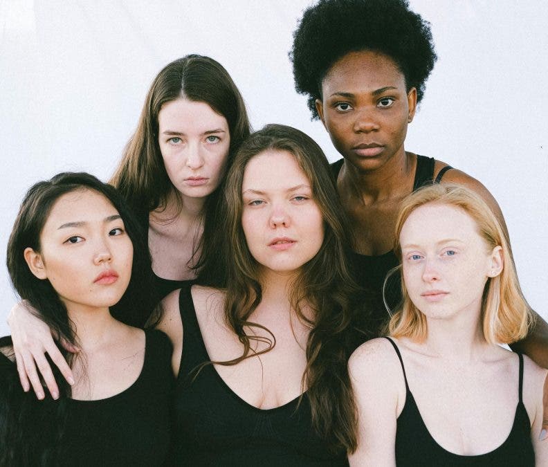 inclusive photography photoshoot of women of different skin colors and races