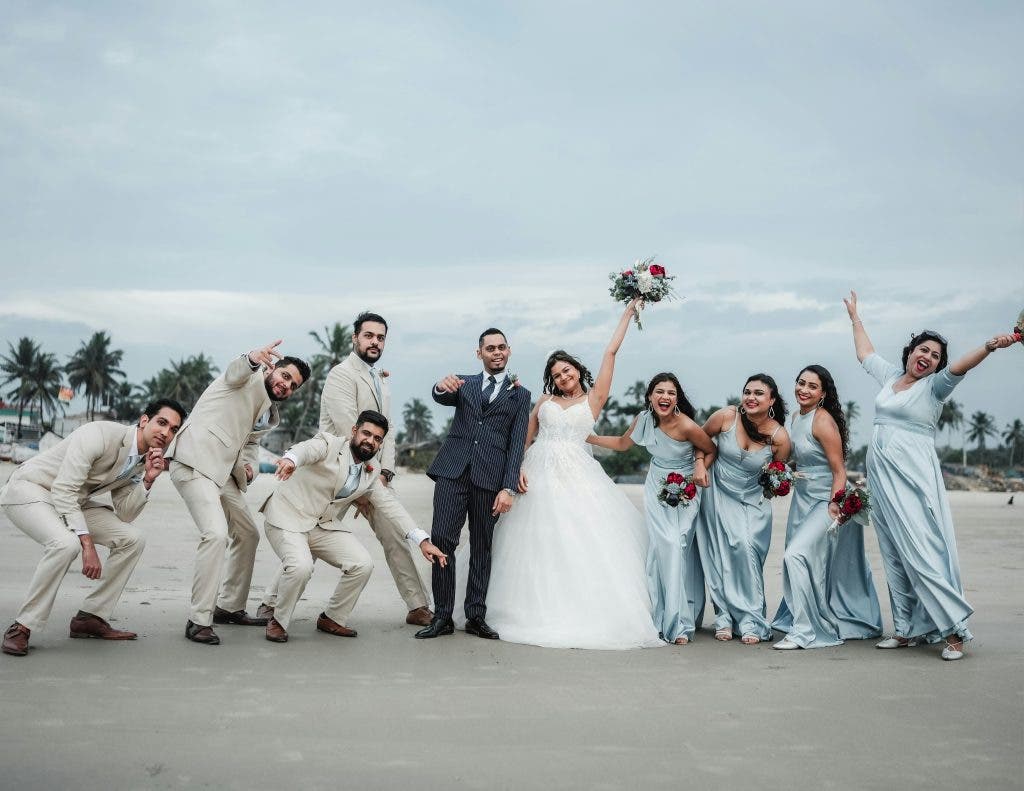 a group wedding shot