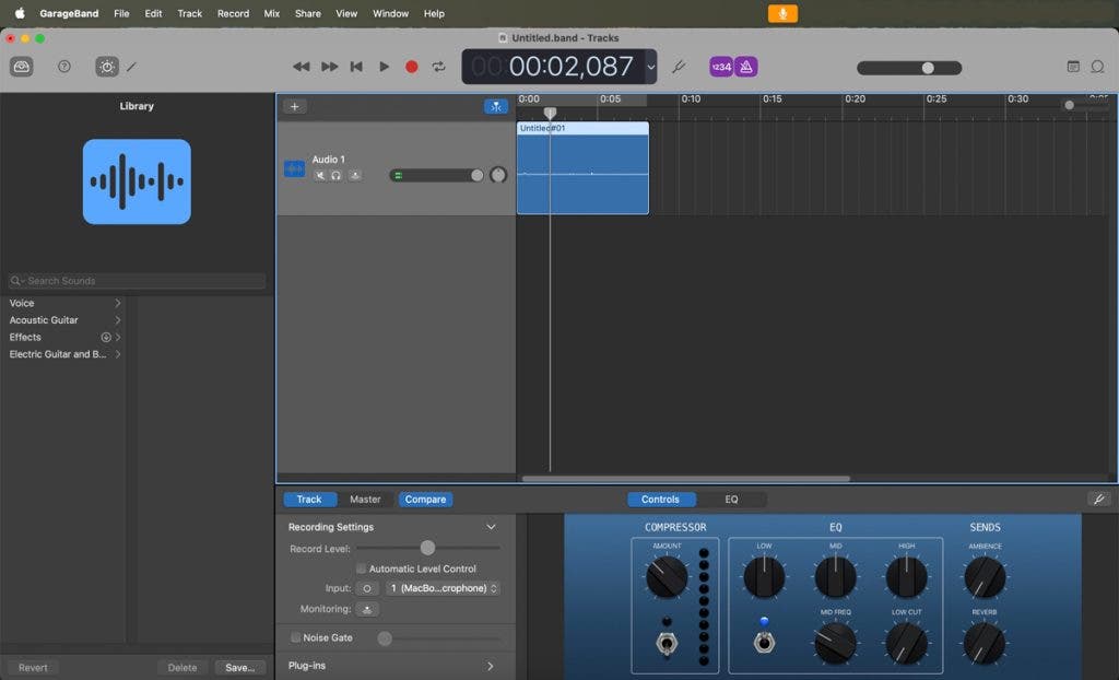 GarageBand is a good way to edit voice-over content