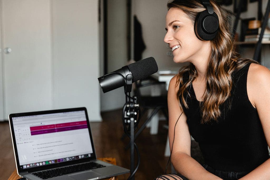 An example of a simple voice-over studio