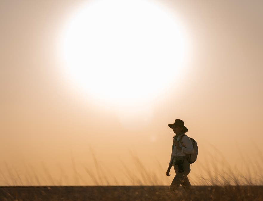 Travel journalist on safari
