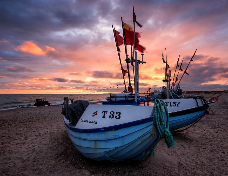 picture of backlit boats