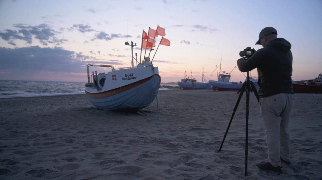behind the scenes of a golden hour shoot