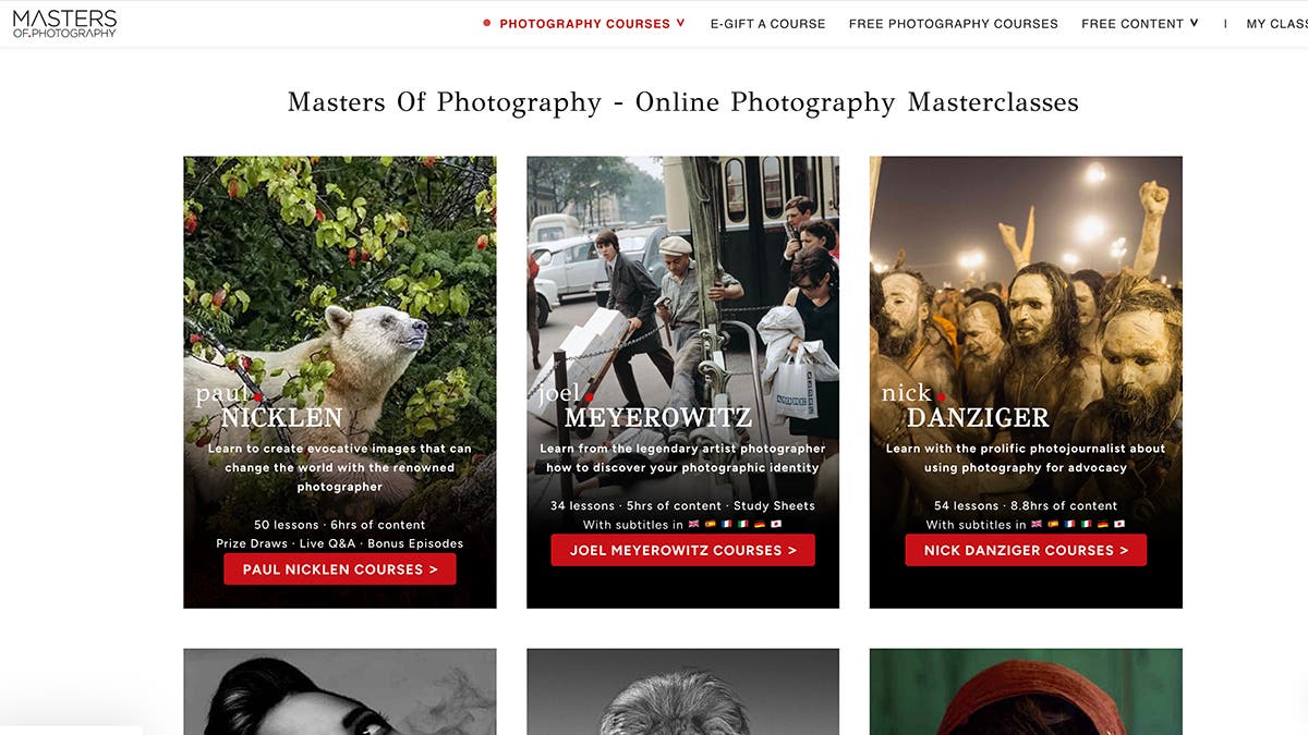 Homepage of the Masters of Photography Course