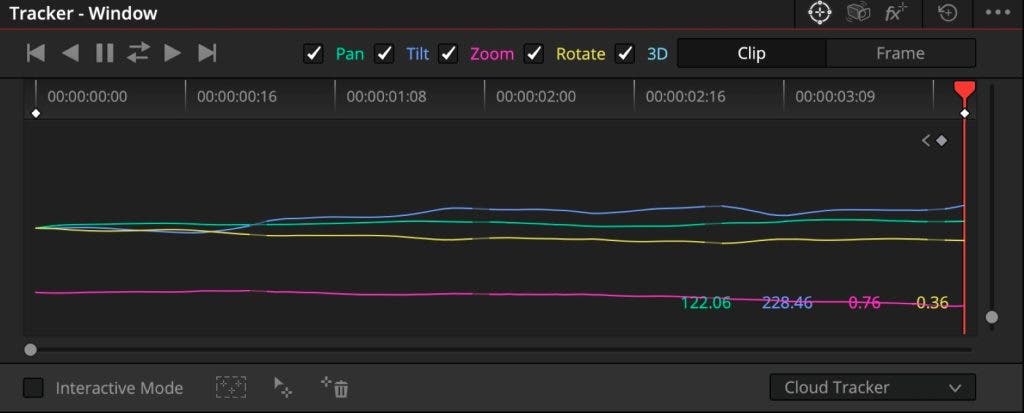 tracker in color grading Davinci Resolve screenshot