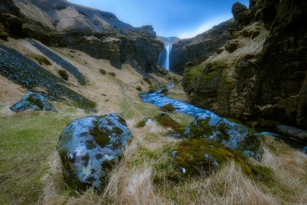 Off the beaten path, not far from the much-visited and overcrowded Skogafoss in Iceland, I found a significantly less known magical waterfall, a well-kept secret by locals.